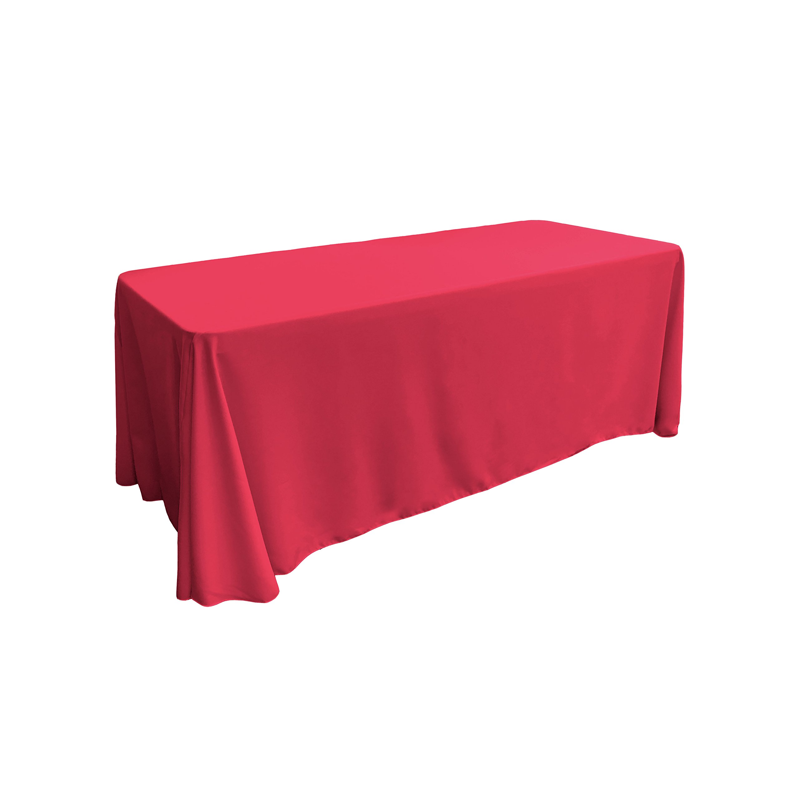 LA Linen Polyester Poplin Washable Rectangular Tablecloth, Stain and Wrinkle Resistant Table Cover 90x132, Fabric Table Cloth for Dinning, Kitchen, Party, Holiday 90 by 132-Inch, Fuchsia