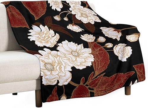 Miniatura 78 de Manta de tiro floral retro de los años 70, estilo bohemio, ondulado, geométrico, hippie, lindas flores, amarillo y naranja, manta con estampado