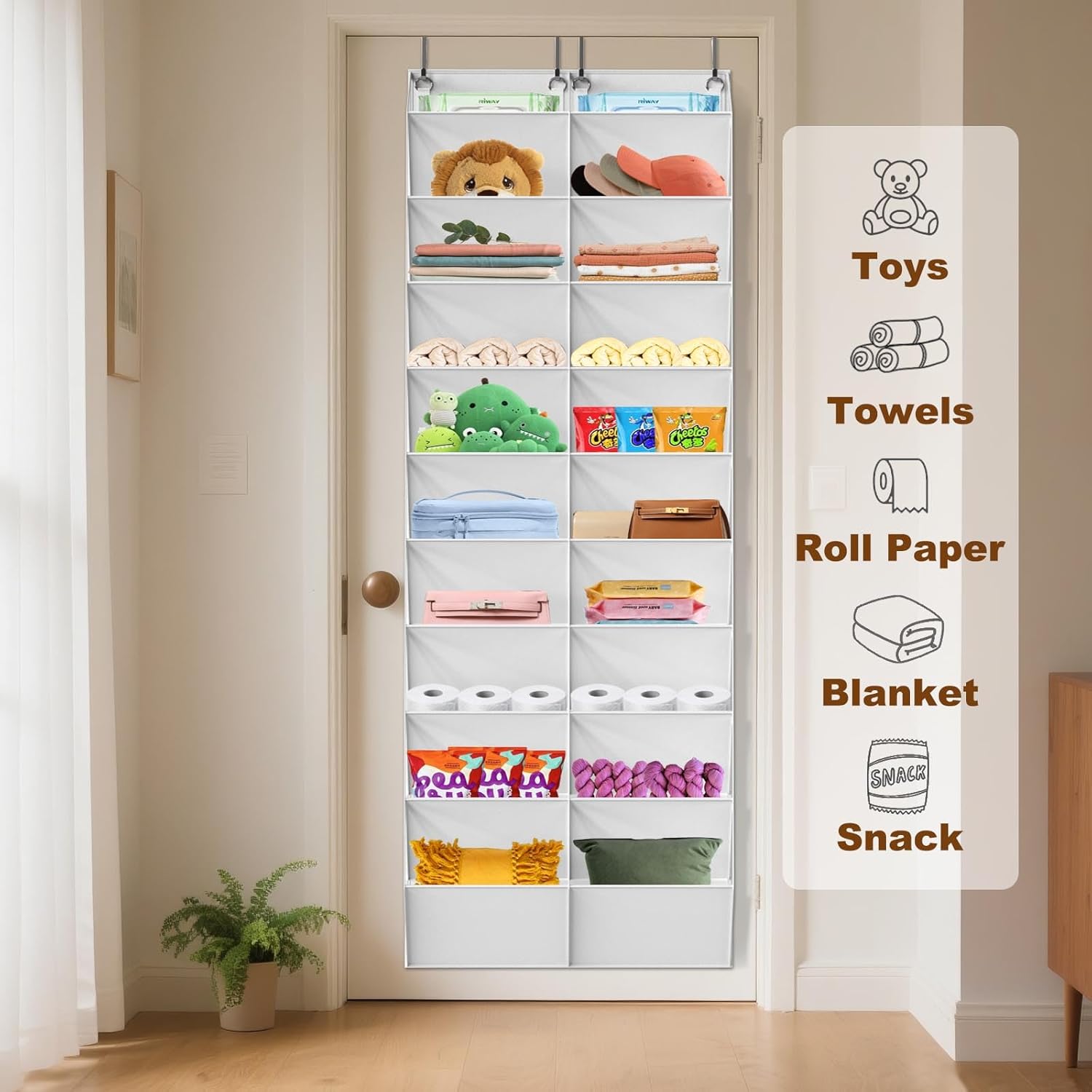 Heavy Duty Over The Door Organizer 5 Tiers & 30 Pairs Over the Door Shoe Organizer