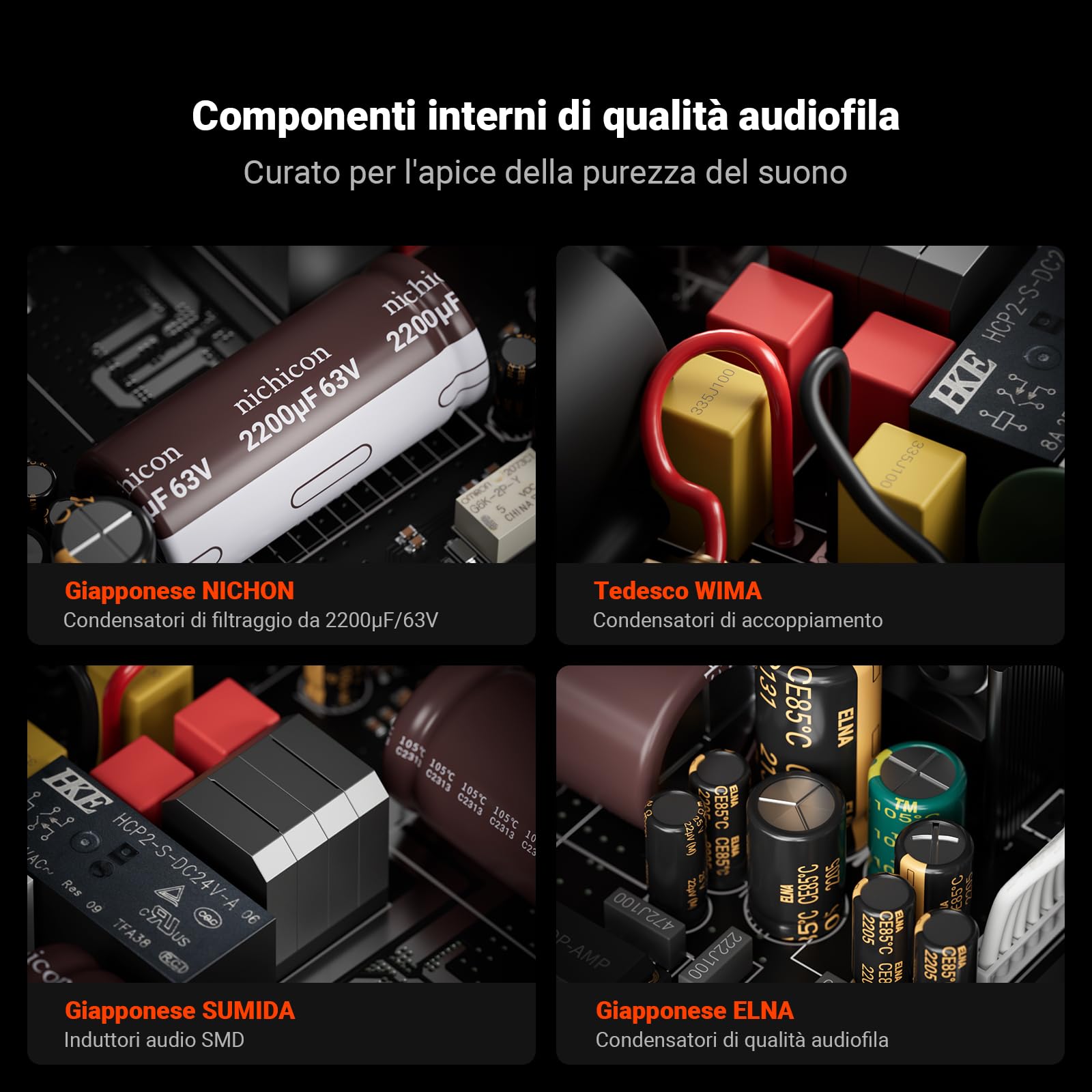 Fosi Audio V3 Mono Amplificatore Audio HiFi, Mini Amplificatore Monoblocco, Classe D TPA3255, 240W per Home Theater AVR Ricevitore Component, Ingressi Bilanciati RCA/XLR, Diffusori, con 48V/5A Power