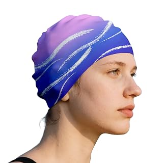 Swim Cap for Long Hair, Durable Silicone Swimming Caps for Women Adults Youths, Non-Slip Waterproof Swim Cap to Keep Hair Dry - Amazon product rated Grade A