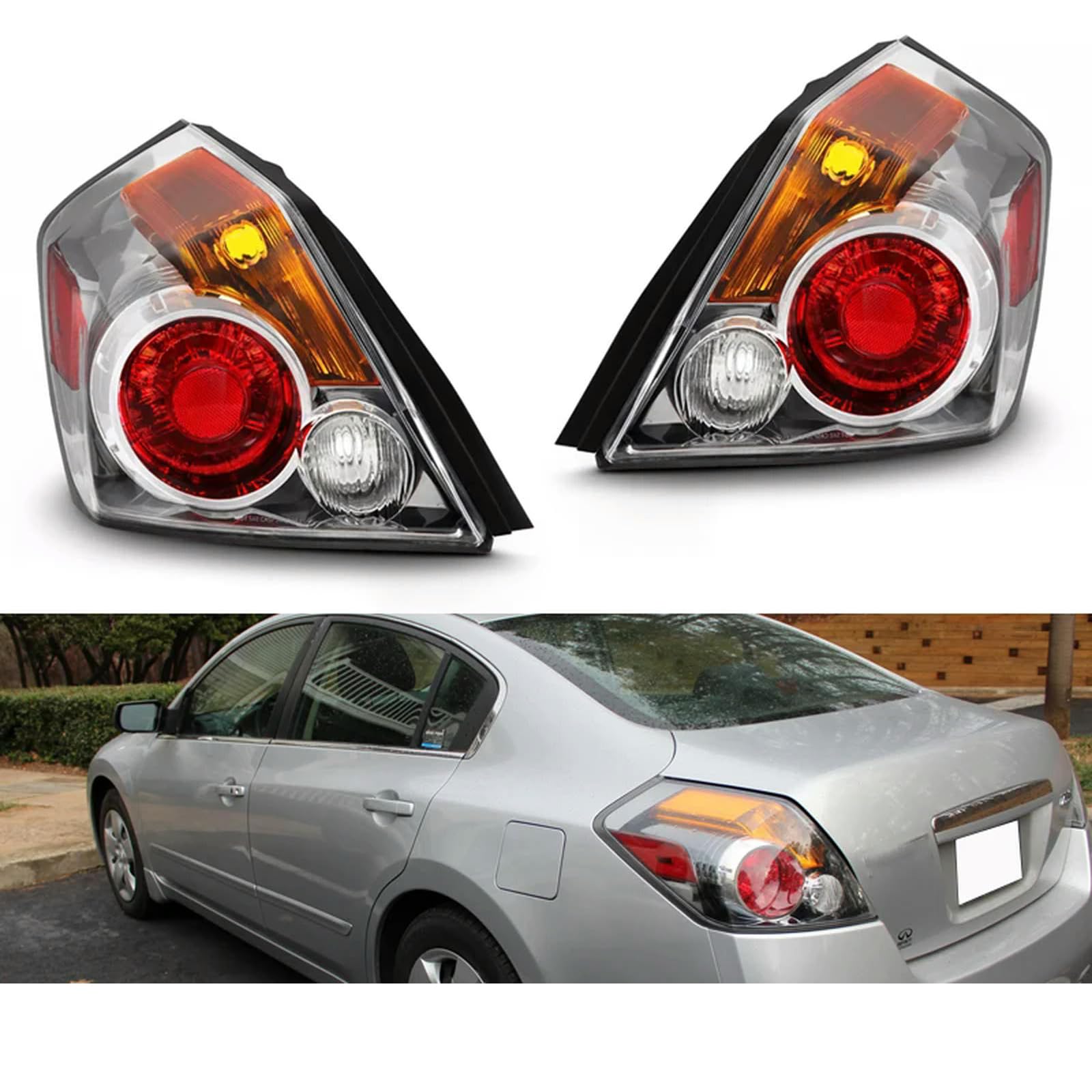 HZTKXADV Tail Lights Cover Rear Lights Stop Brake Lamp Driving Running Light Without Bulb for Nissan Altima 4Dr Sedan 2007-2012
