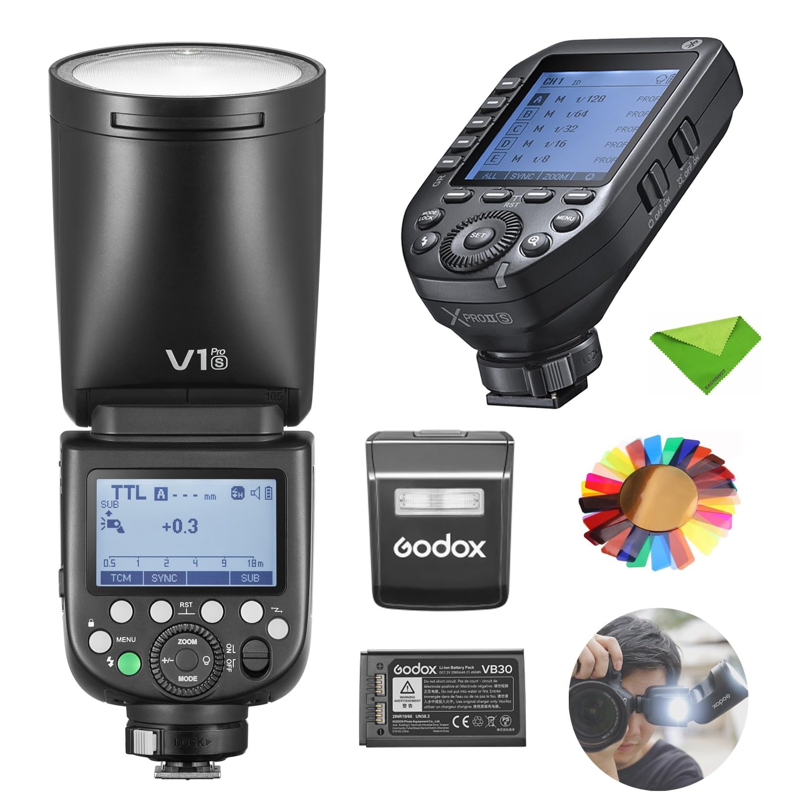 Amazon | Godox V1 V1Pro S フラッシュ、XProII-S トリガー付き Sony 