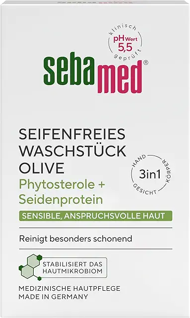 Sebamed Seifenfreies Waschstück Olive 150g - Seife für sensible Haut