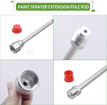 Airless Paint Sprayer Spray Gun Tip Extension Pole Rod (29.95 Inch, 2 PCs)