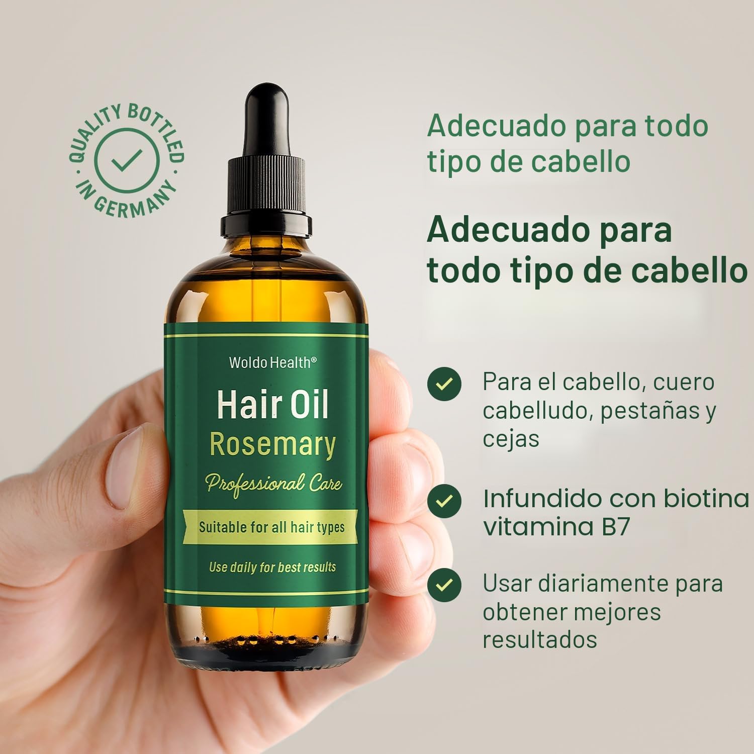 Aceite de Romero para el Cabello con Biotina y Vitamina E 100ml