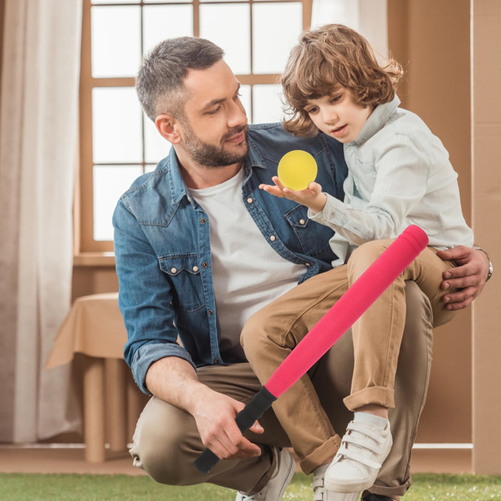 Batte De Baseball En EVA Pour Enfants - Set 2 Battes + 2 Balles, Jeu Intérieur/Extérieur