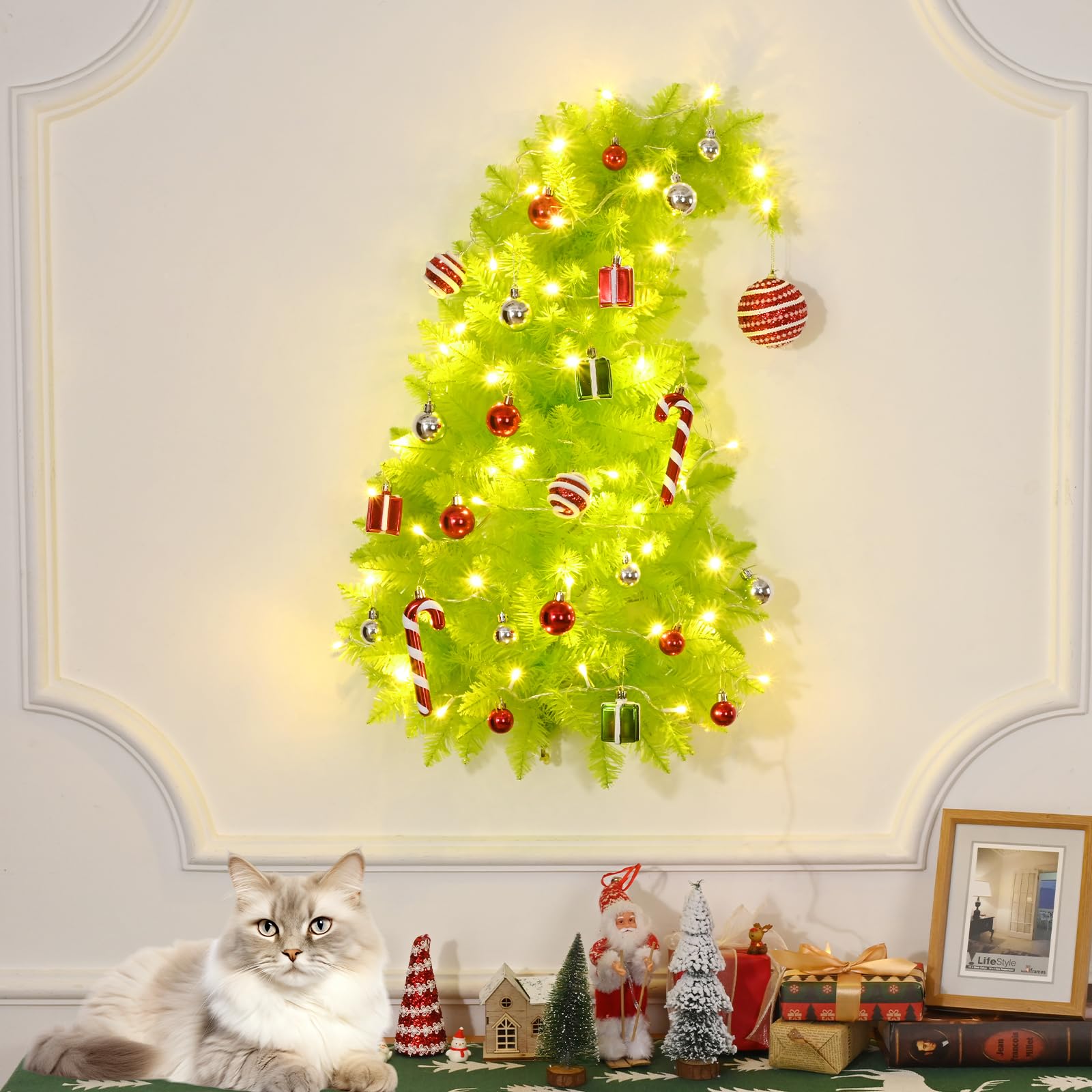 Amazon.com: 3 FT Wall Christmas Tree, Lime Green Half Christmas