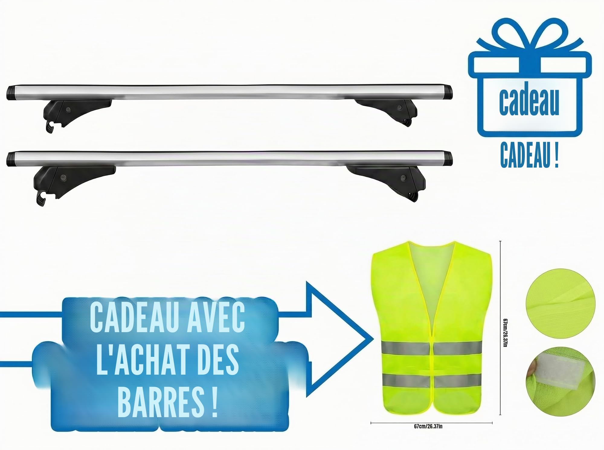 Susy Shop Barres de toit porte-bagages universelles pour voiture avec 4 serrures antivol 135 cm ou 120 cm LS (Modèle 120 cm)