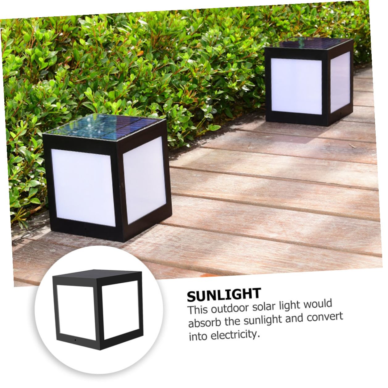 Lámpara Solar de Pared Negra 5 W 2,4 V para Patio Exterior