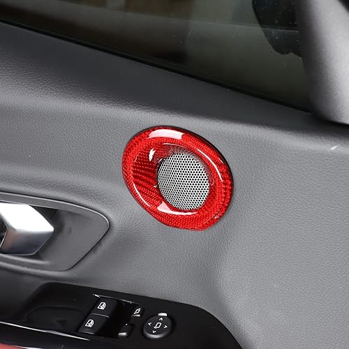 Miniatura 3 de Anillo decorativo para bocina de puerta de automóvil, borde de fibra de carbono real, apto para Toyota Supra GR A90 A91 MK5 2019-2022, accesorios