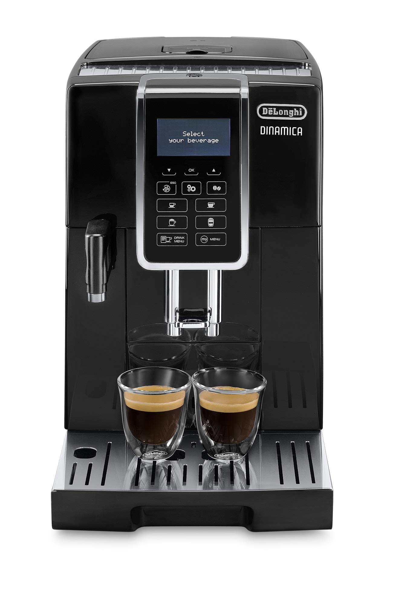 De'Longhi Dinamica ECAM 350.55.B Kaffeevollautomat mit LatteCrema, 1,8 l Wassertank, Schwarz