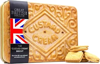 Giant Custard Cream Biscuits Gift Set - Novelty Biscuit Tin, Family Treat Box with Luxury Selection for Sharing - British Gifts, Thank You Teacher Biscuits Gift Ideas for Birthday Hamper Tins 450g