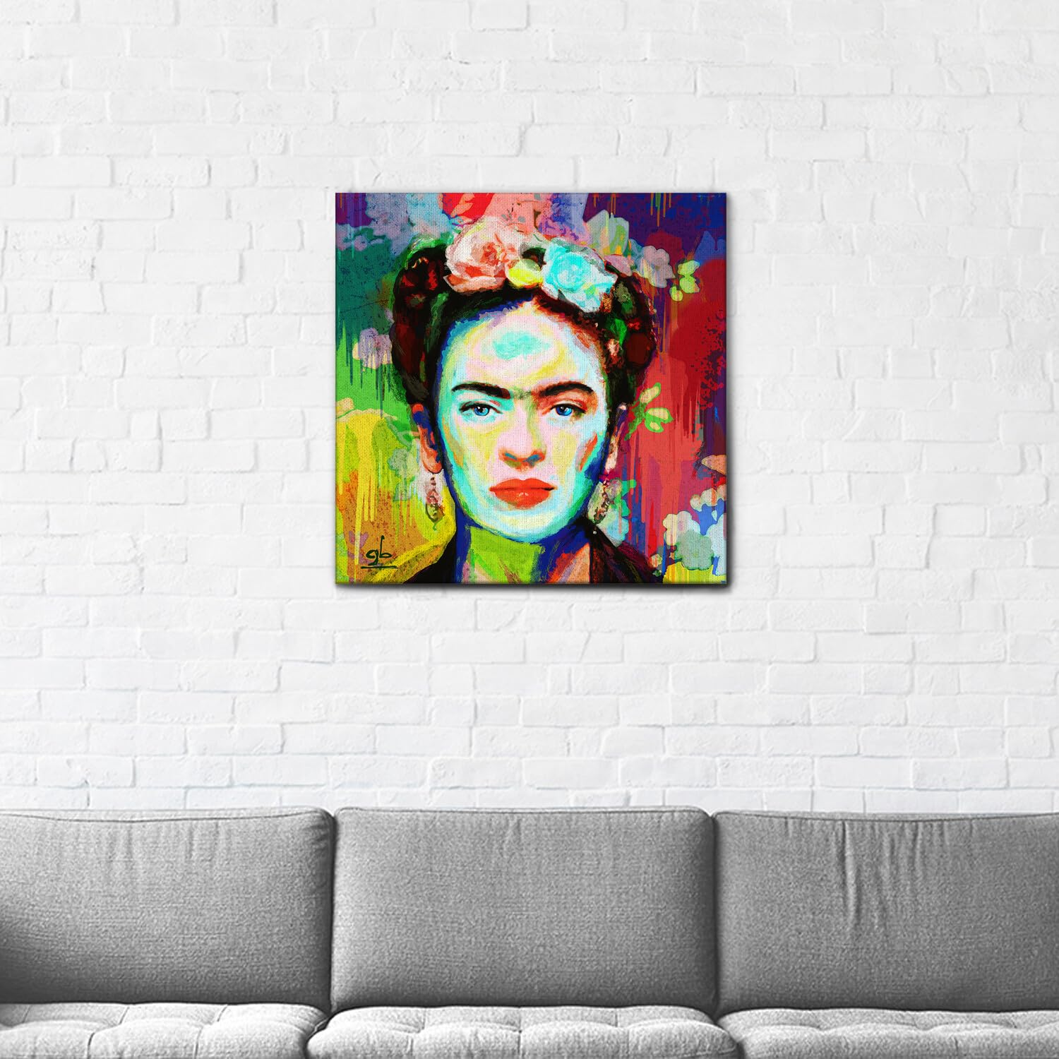 Giallobus - Quadro - Frida - Tela Canvas Telaio Standard - 50x50 - Pronto da appendere - Quadri moderni per la casa