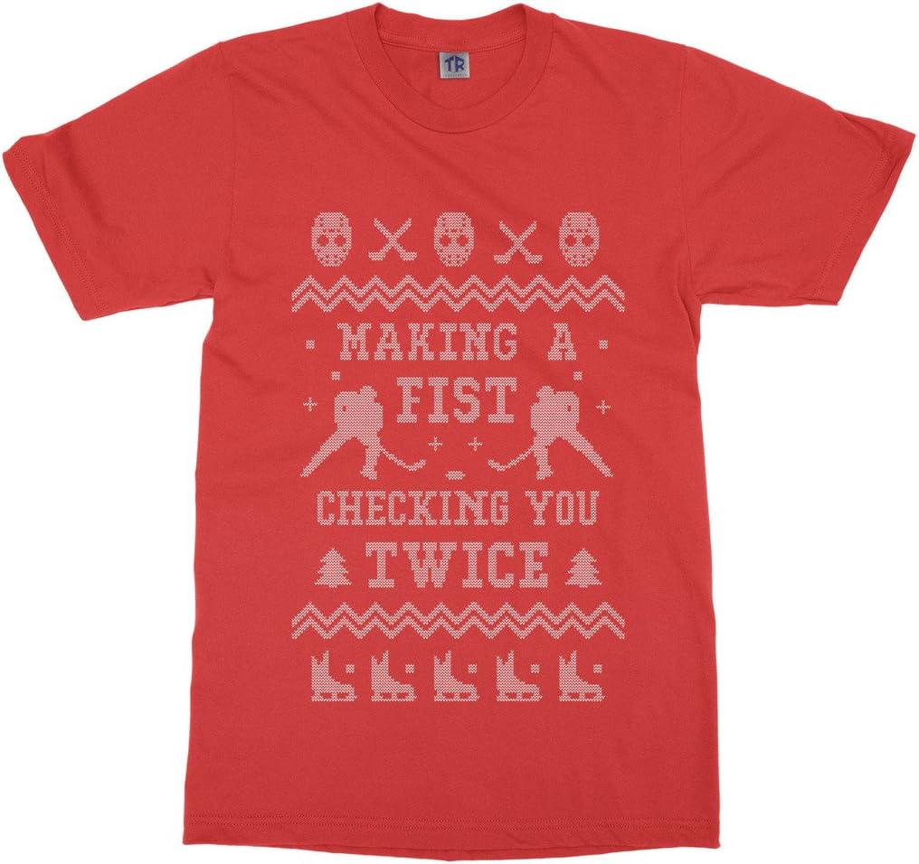 Threadrock Big Girls' Hockey Ugly Christmas Youth T-Shirt