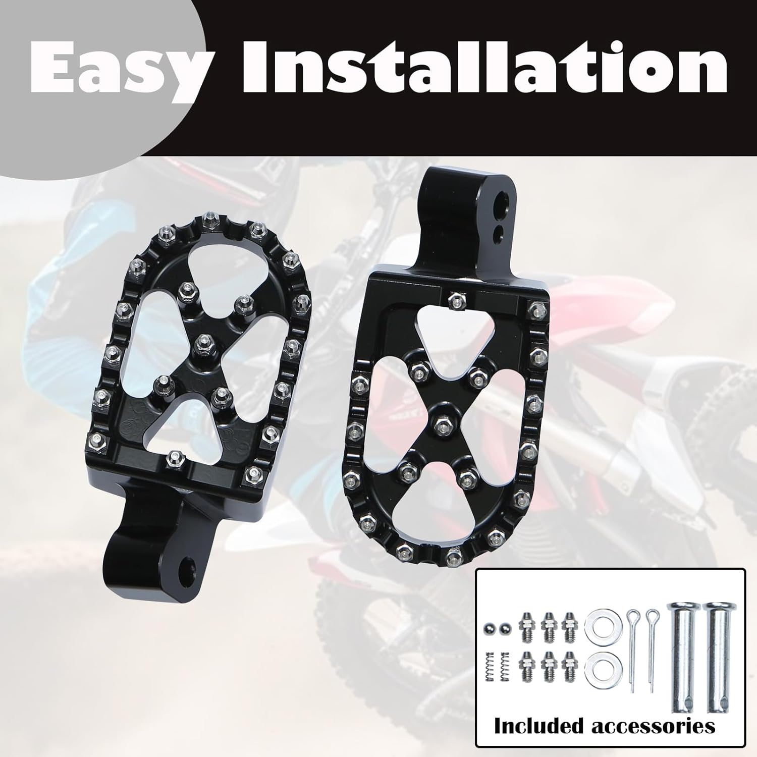 Motorcycle Footpegs Wider Foot Pegs CNC for MX 650 500 MX650 MX500 SX500 Electric Dirt Bike Black