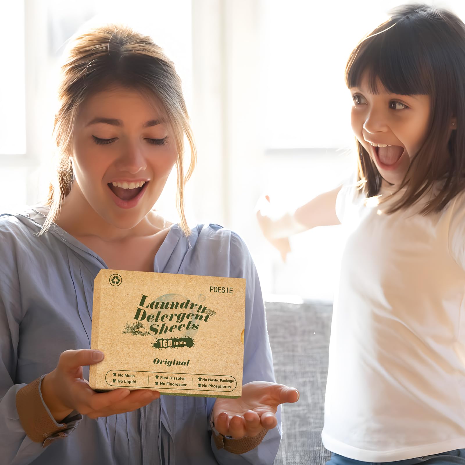 Poesie Fogli di detersivo per bucato, profumo originale, 160 pezzi, per campeggio, escursionismo, camper, viaggi, vestiti senza liquidi, per viaggi, hotel, lavandini, dormitori, casa, esterni
