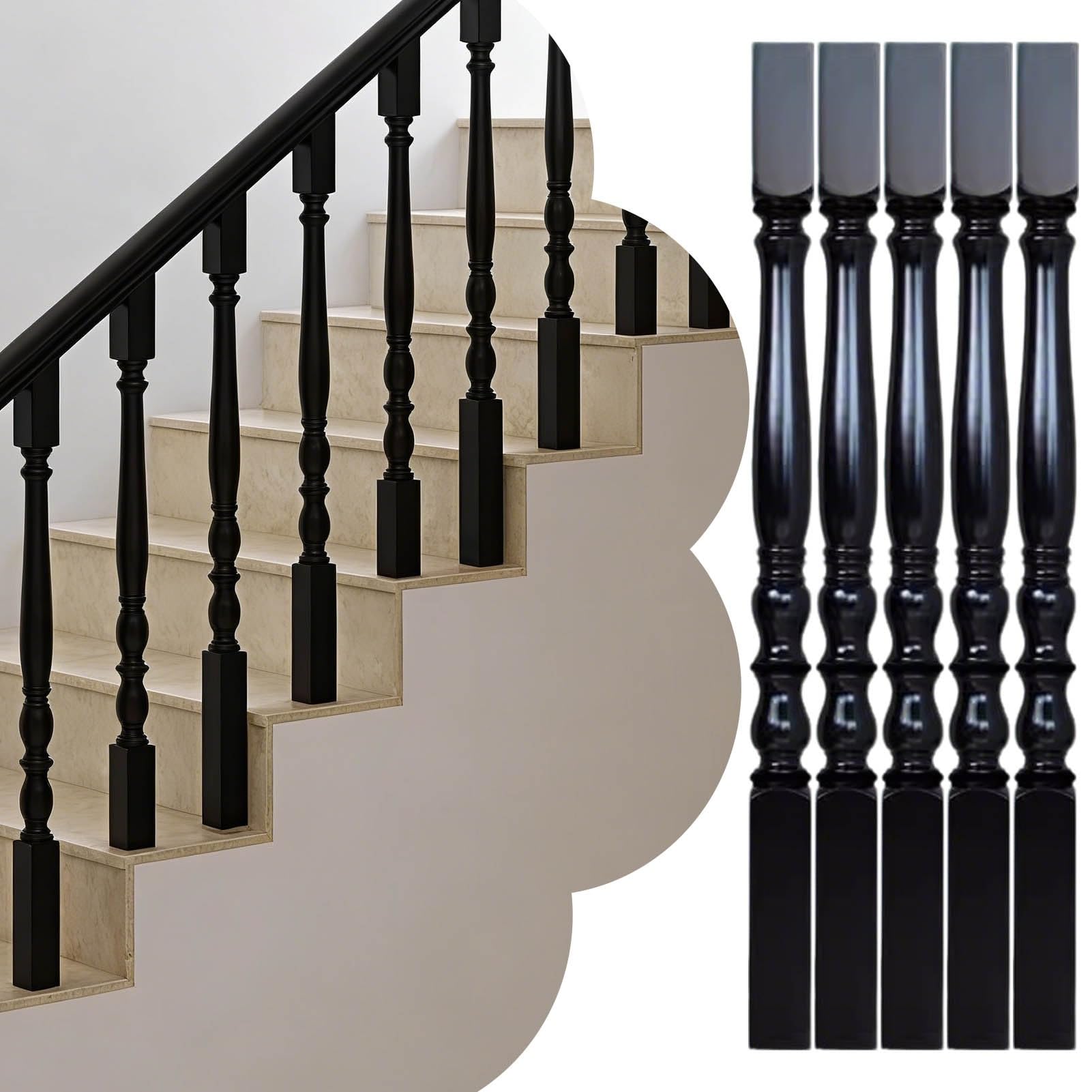 Broches d'escalier en bois noir pour sublimer la rampe de votre loft