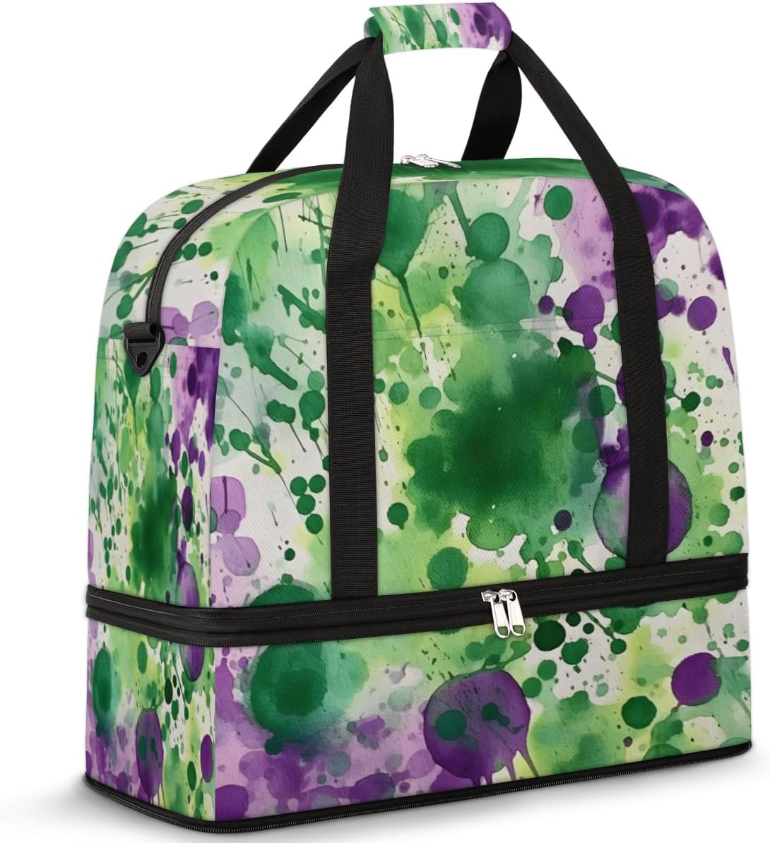 QsirBC African Pattern Theme Gym Bag for Women Duffle Tote with Shoes Compartment Men Weekender Duffel for Dance Travel Sports Swimming Overnight