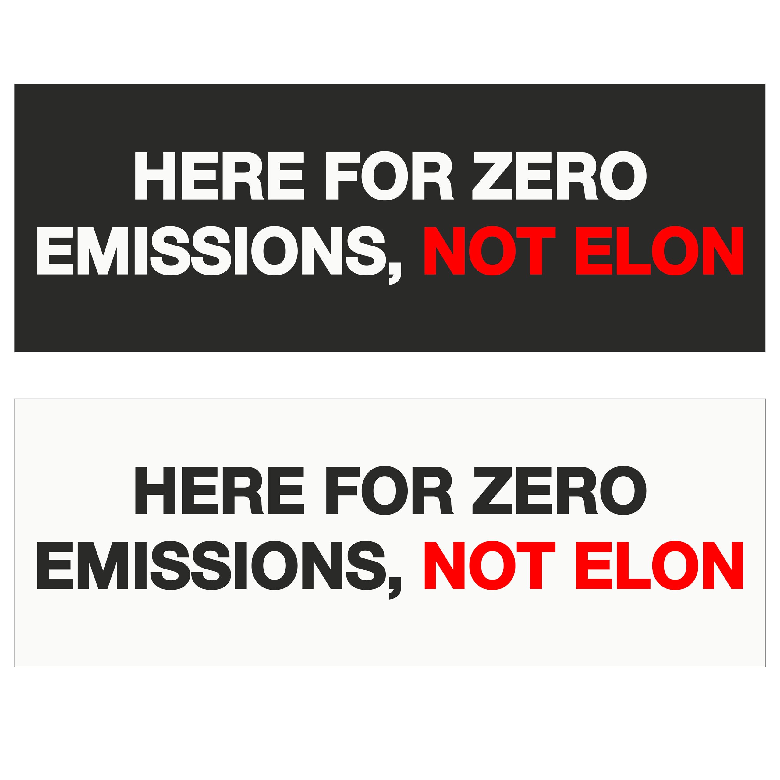 2pcs Musk Tesla Bumper Sticker, HERE for ZEZO Emissions, NOT Elon, Elon Sticker, Elon Sticker, Tesla Bumper Sticker Elon, Waterproof Vinyl Decal for