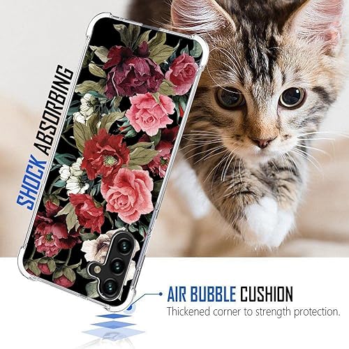 Miniatura 3 de Funda para Galaxy A13 5G, TPU de goma suave con cuatro esquinas reforzadas anticaídas para Samsung Galaxy A13 5G (flor de rosa)