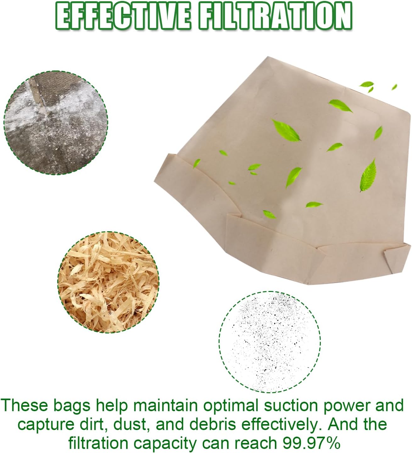 Aillsa Type BP Bags (15 pcs) for Hoover BackPack Vacuum Cleaner C2401 & Shoulder Vac Pro Commercial, Paper Replacement Vacuum Cleaner Bags