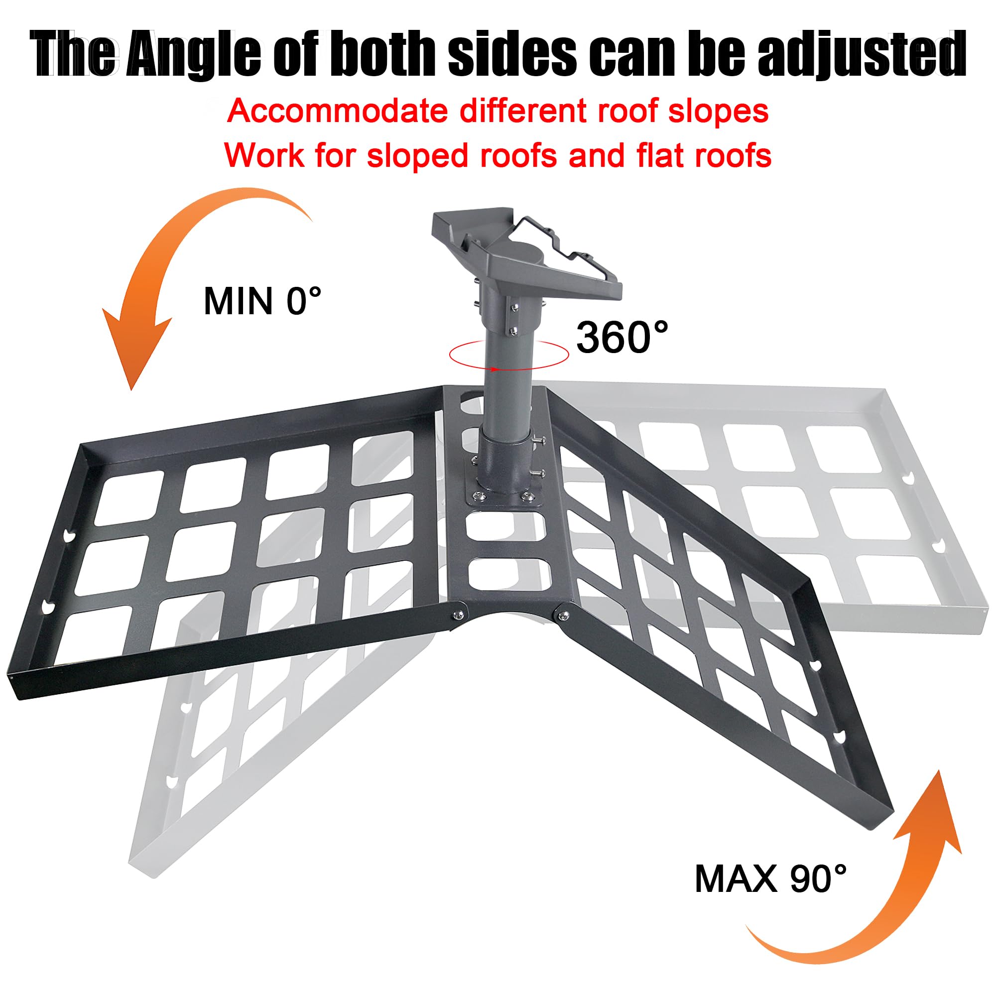 Starlink Support de toit rotatif à 360° Starlink Gen 3, convient pour V3 Starlink Standard Dish, aucun perçage nécessaire, matériau en alliage d'acier, noir