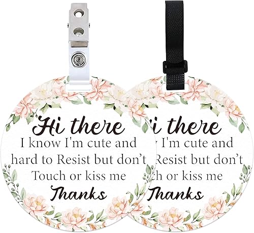 Miniatura 8 de Paquete de 2 letreros de asiento de automóvil para bebé, no tocar, con correas para colgar y clip, letrero de seguridad para bebé niña y niño