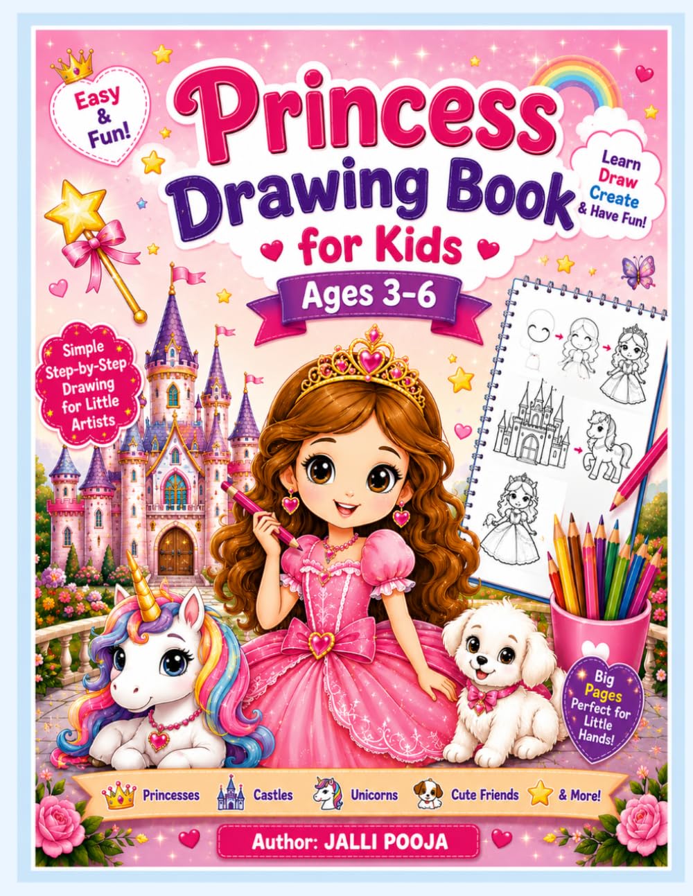 Princess Drawing Book for Kids Ages 3–6: Fun and Simple Princess Drawing Activities for Preschoolers