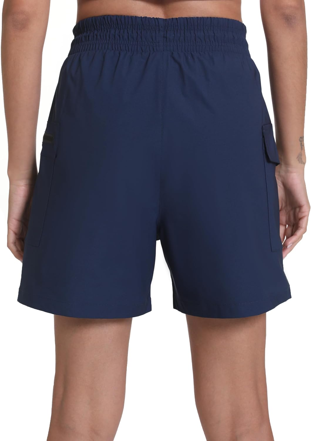 Women's Quick Dry Hiking Cargo Shorts with Zipper Pockets Lightweight Athletic Shorts for Workout Travel Camping - Image 2