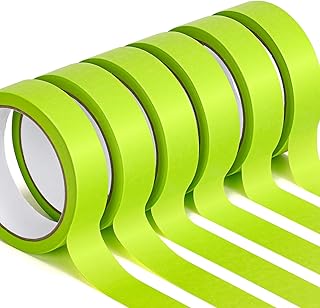 HongWay Masking Tape 1 Inch, 6 Rolls x 22yd (132yds in Total) Painters Tapes for Painting Labeling Arts Crafts, Easy Removal, No Residue (0.94in Green)