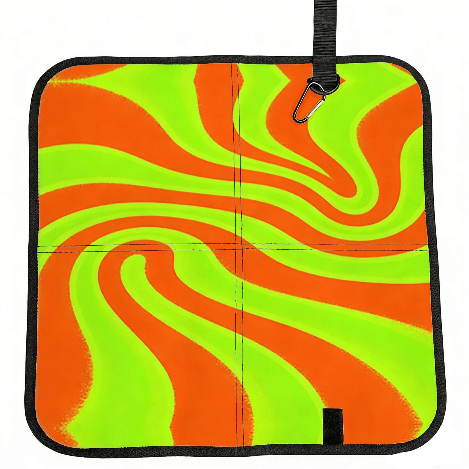 DUYIOKH Lime Orange Swirl Print Foldable Portable Seat Cushion for World Cup Games, Camping and Outdoor Activities