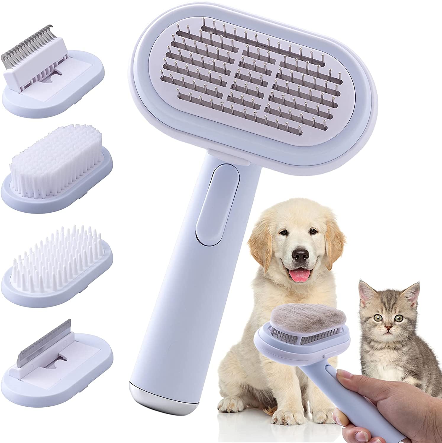 THE DDS STORE Dog Cat Grooming Comb Brush Kit, 5 in 1 Pet Grooming Brush Dog Slicker Brush Cat Deshedding Tool Pet Self Quick Cleaning Shedding Brush Massage Combs for Cats ＆ Dogs with Short, Medium & Long Hair (Color May Vary) (B09FY2STCW) Amazon Price History, Amazon Price Tracker