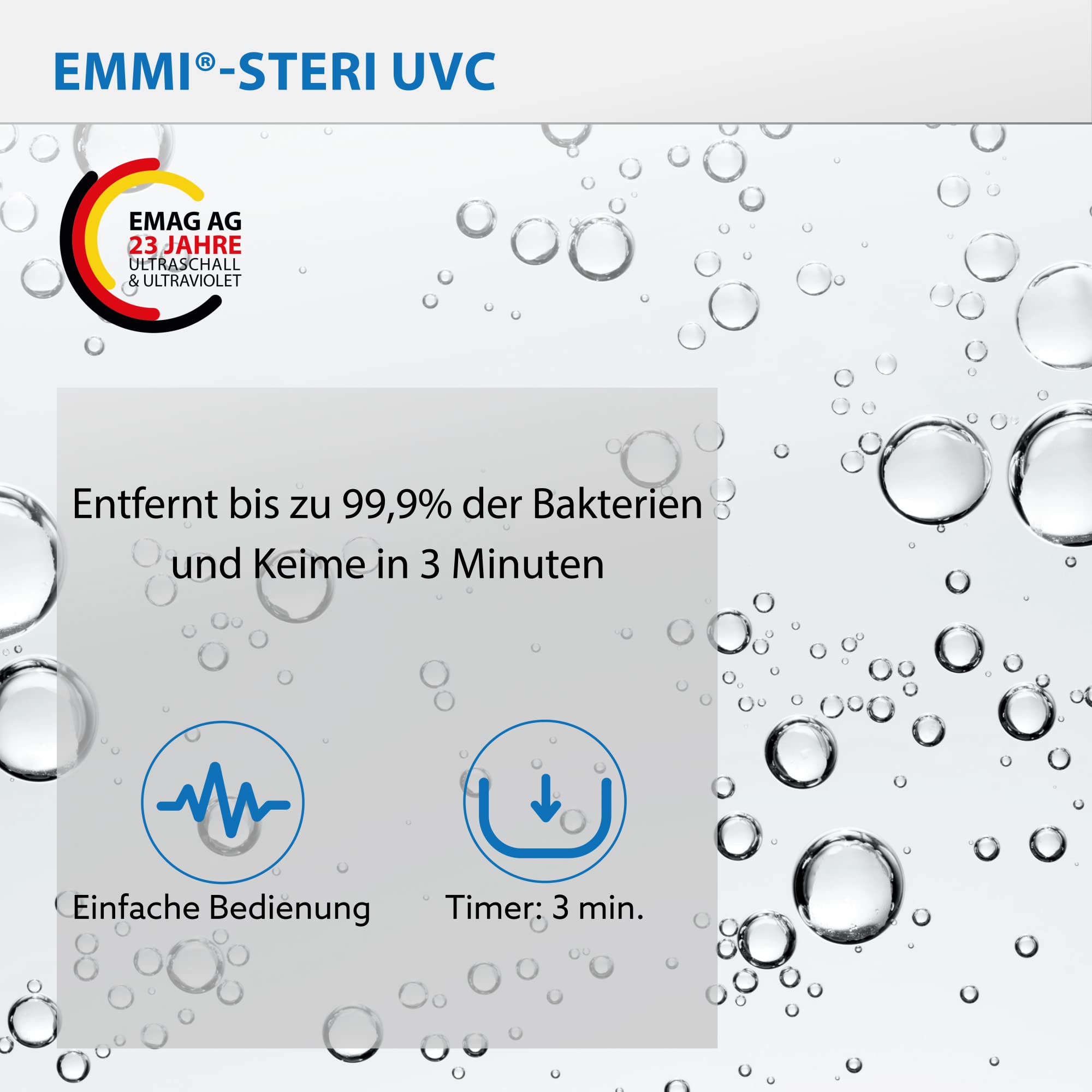 EMAG Steri UVC 8 LED-Lampen Desinfektions Box I UV Desinfektionsgerät für Handys, Brillen, Kugelschreiber & Bürstenaufsätze I UV Sterilisator tragbar