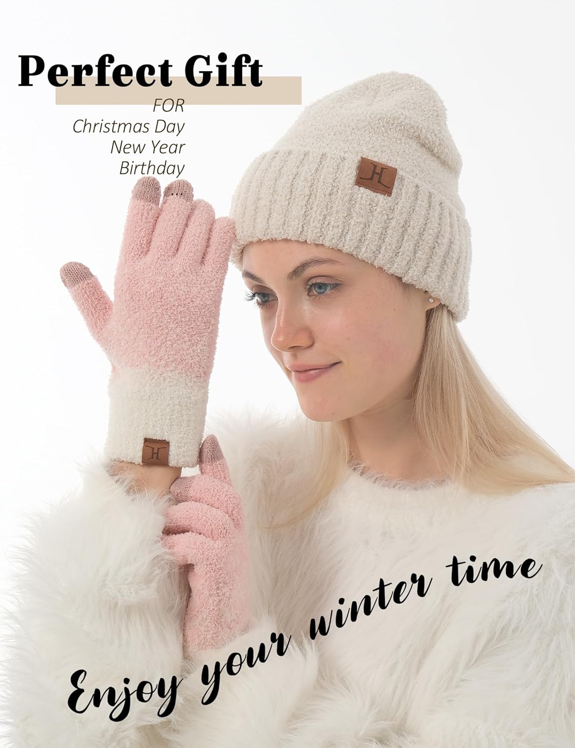 DS DADOU&XIAOSHAN Winter Gloves For Women, Womens Gloves With Touchscreen Fingers For Cold Weather Thermal Mitten Fleece Line - Image 4