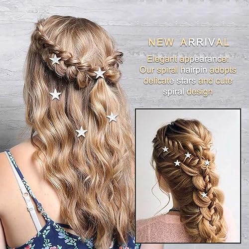 Miniatura 5 de Unicra Horquillas doradas para el cabello, diseño de estrella, para novia, accesorios para el cabello de boda, para mujeres y niñas, paquete de 5