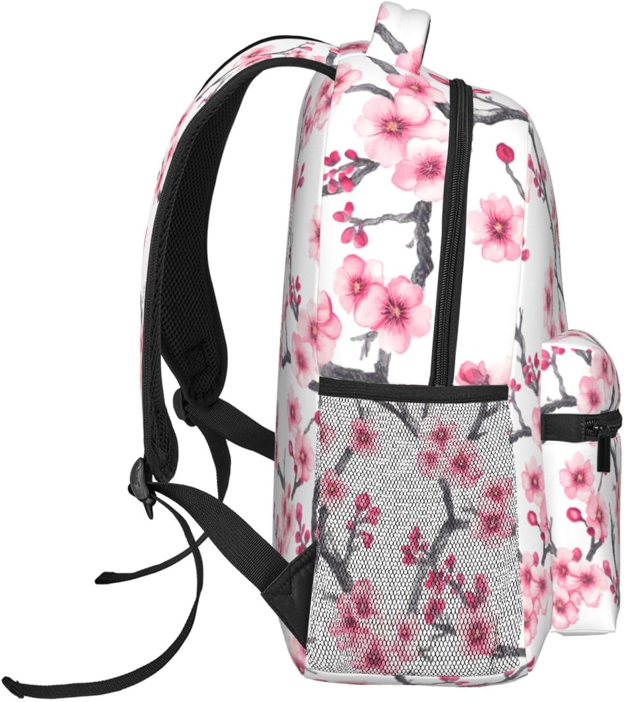 Cherry Blossom Branch Casual Backpack, Lightweight Laptop Bag Daypack, Pink Floral Spring Backpacks for Women Men Teens Students, Nature Polyester Bookbag Gifts for School Work Travel Hiking