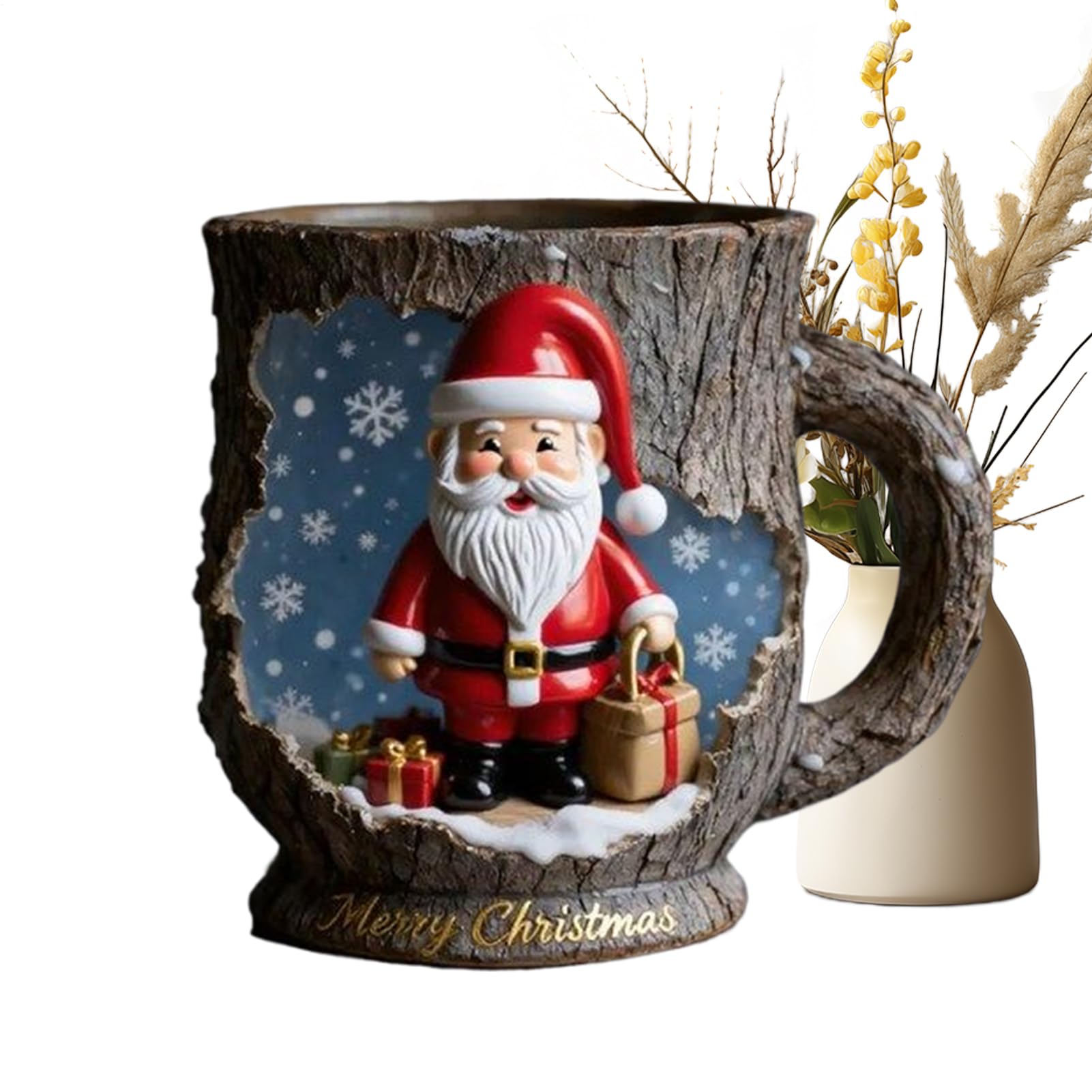 Taza con textura corteza agrietada navideña el regalo ideal para padres y amigos