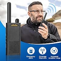 Vista 2 de Walkie Talkies T26 Long Range Ultra-Thin & Lightweight Two-Way Radios with 16 FRS Channels, Rechargeable Li-ion Battery, Type-C Charging, Clear