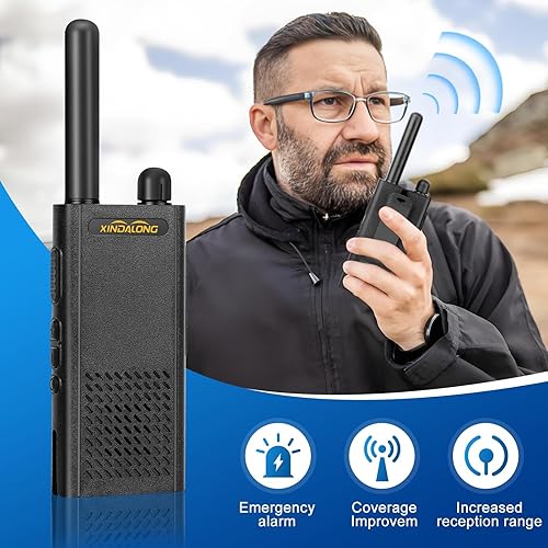 Miniatura 2 de Walkie Talkies T26 Radios bidireccionales ultrafinas y ligeras de largo alcance con 16 canales FRS, batería recargable de iones de litio, carga tipo
