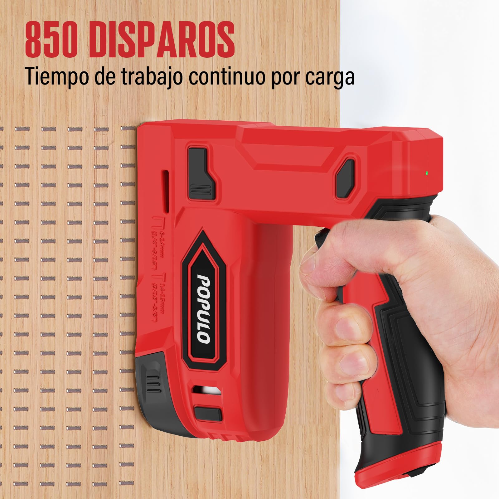 POPULO Pistola grapadora eléctrica, 2 en 1, grapadora eléctrica Tacker 4V, kit de clavadora Brad inalámbrica de 4V, pistola de clavos alimentada por batería para tapicería, carpintería, bricolaje con