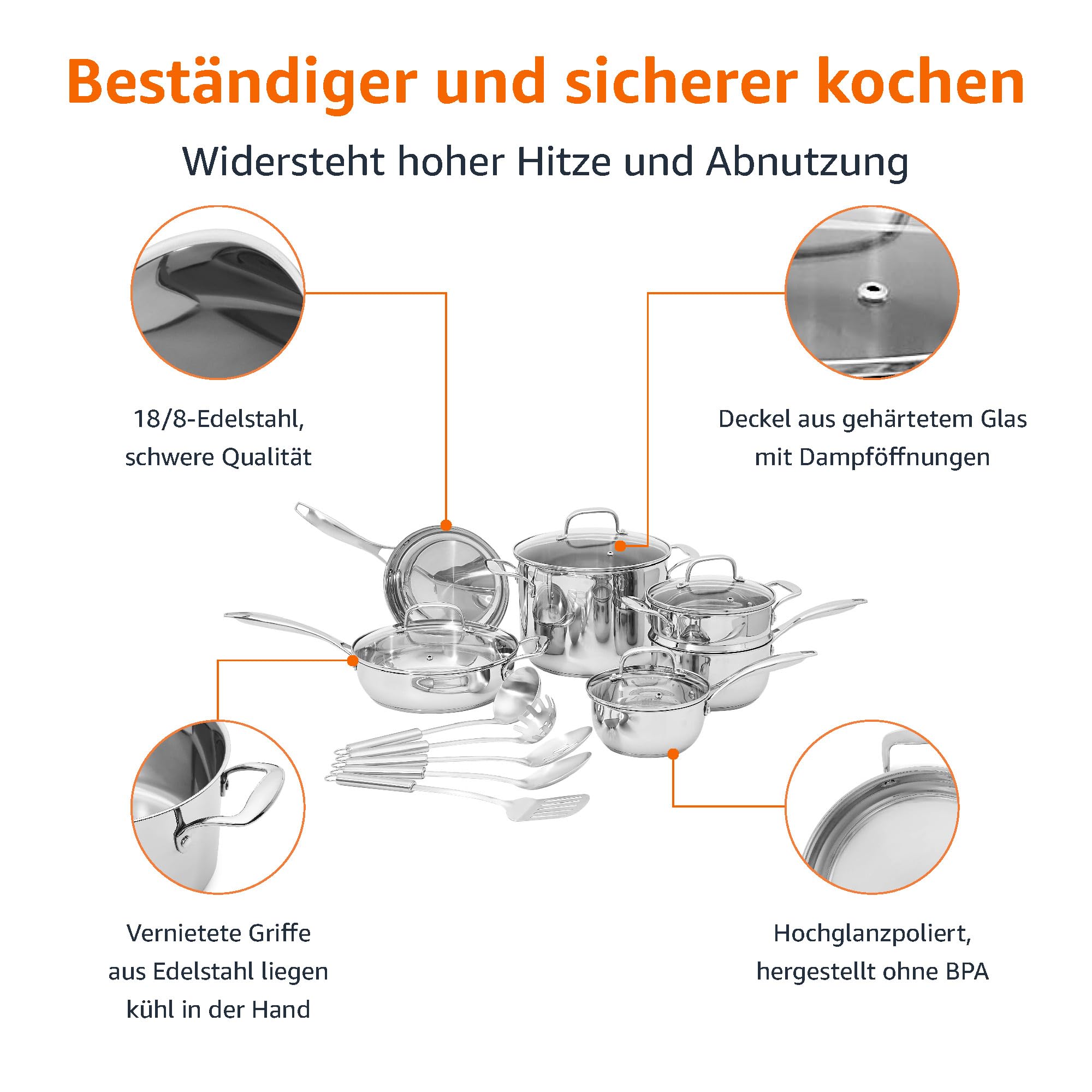 Amazon Basics Kochgeschirr-Set – Bild 2