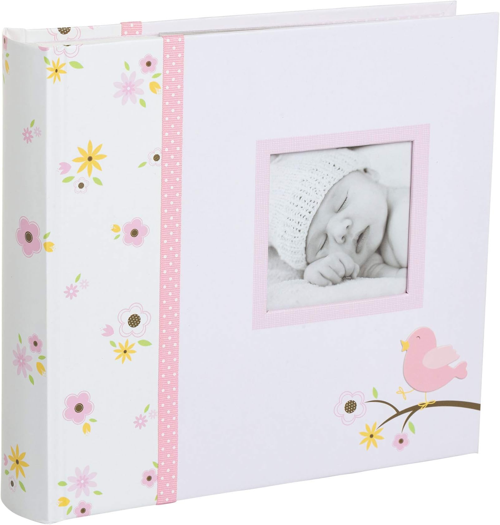Bird Photo Album, Memory Keepsake Babybook, Gender-Neutral Baby Accessory for New and Expecting Parents, Pink