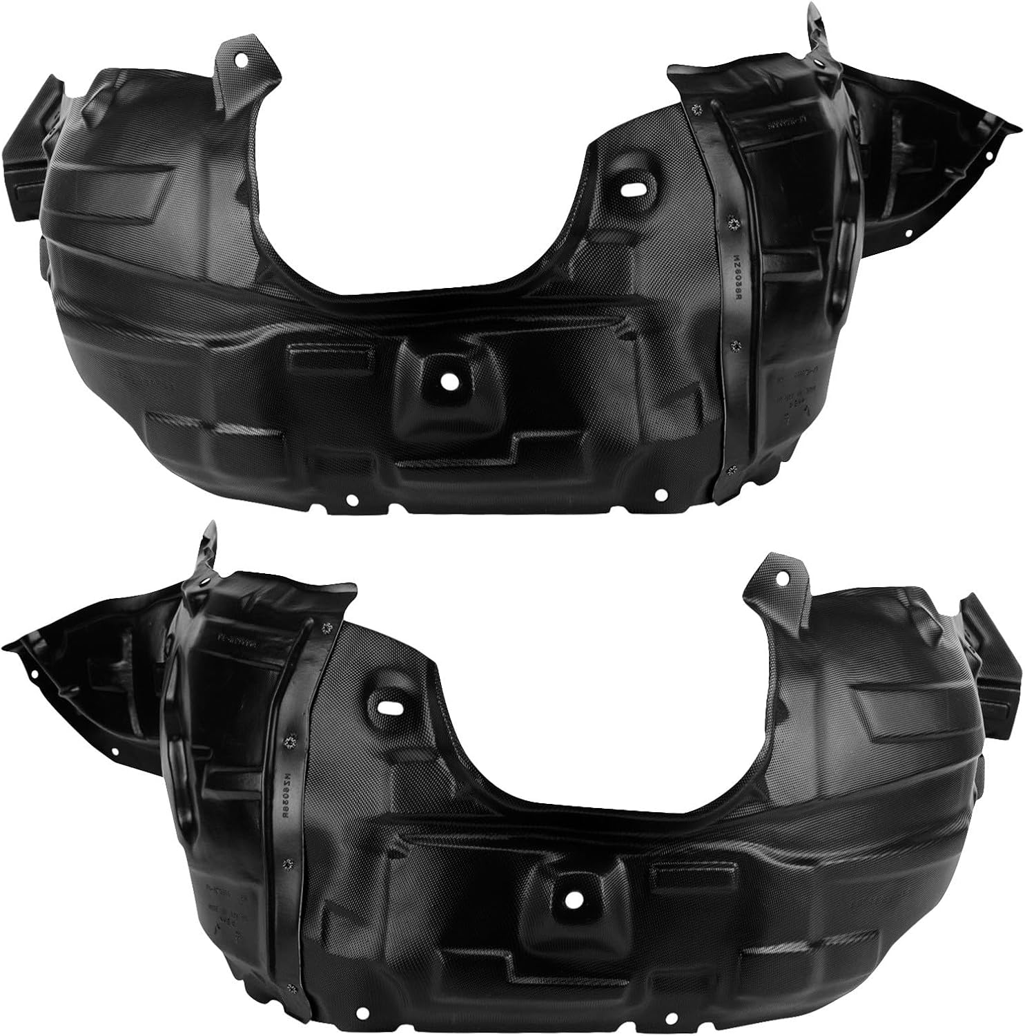 TRQ Front Inner Fender Liner Set Compatible with 2007-2009 Mazda 3 MA1248129 MA1249129