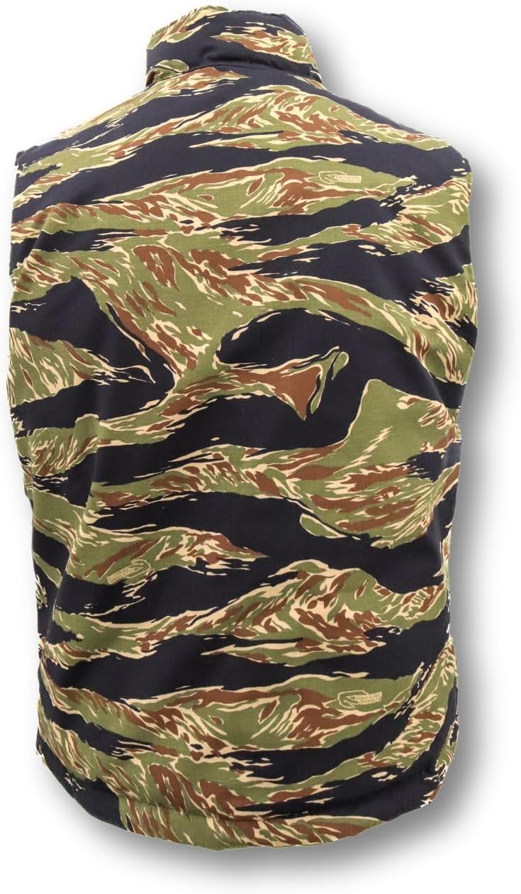 John Ownbey Tiger Stripe Cotton Ripstop Vest W/Quilted Lining - Made in the US