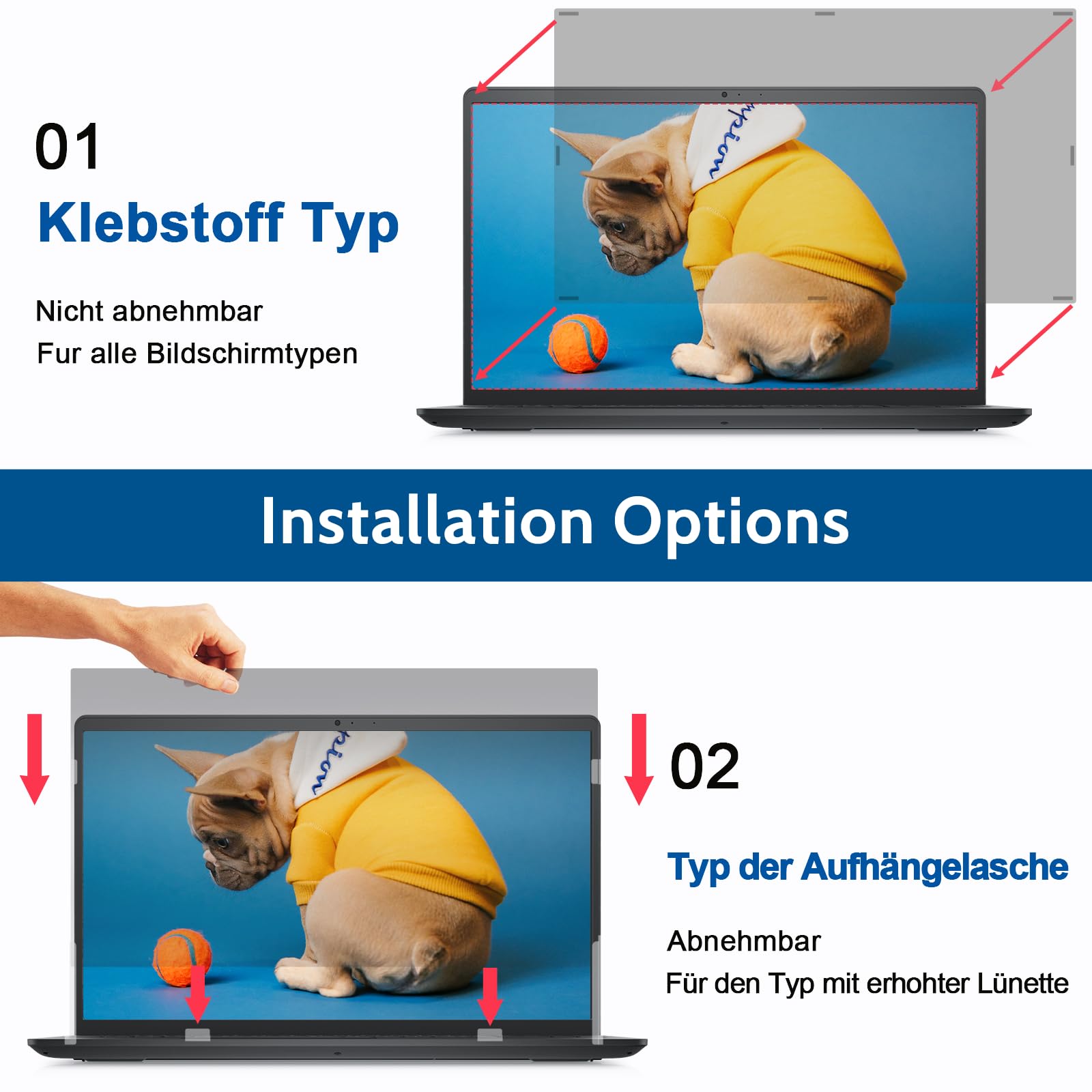 Elprico Filtre Confidentialité 25 Pouces 16:9 – Anti-Lumière Bleue + Protection UV + Anti-Éblouissement – Pour Écran PC