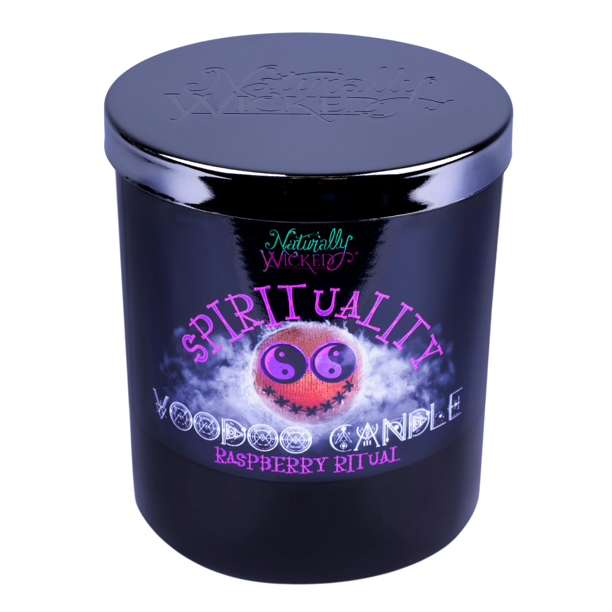 Naturally Wicked® Bougie spirituelle Voodoo | Comprend une poupée vaudou et une baguette en cristal | Cire de soja naturelle, végan et sans cruauté envers les animaux
