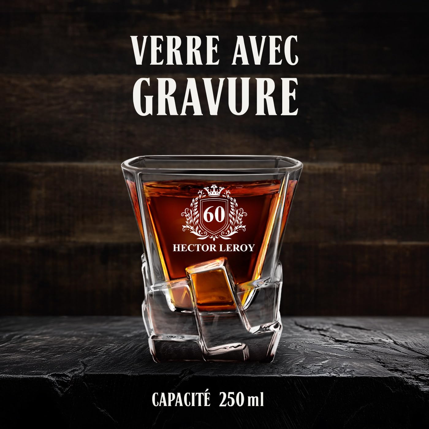 Maverton Ensemble de 6 Verres à whisky pour homme - Avec motif décoratif - Idee Cadeau Homme Anniversaire - Cadeau Personnalisé Homme - Verre a whisky au design unique avec personnalisation - Chiffre
