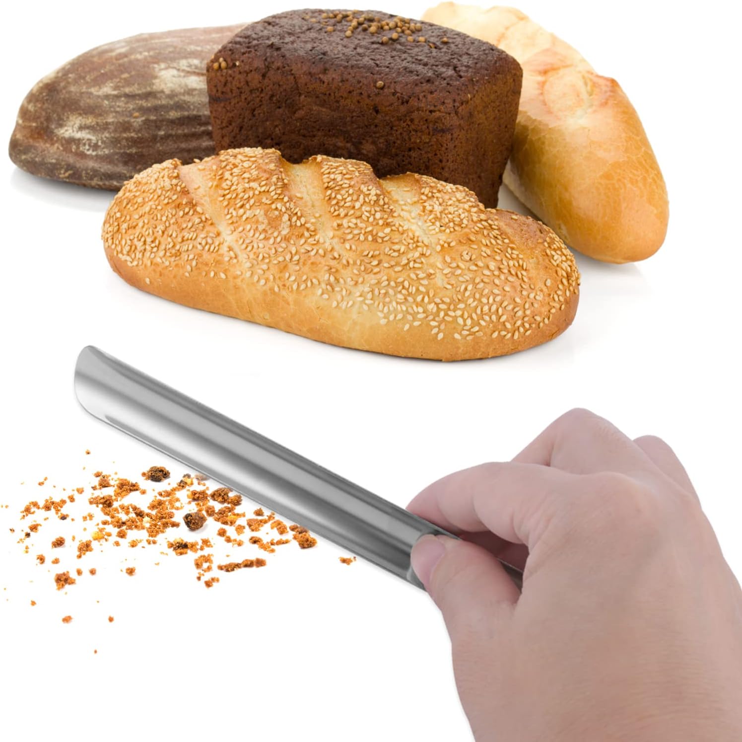 Crumb Sweeper-Table Crumb Sweepers Bread Crumber for Servers, Stainless Steel Table Crumbers for Tablecloth in Restaurants and Homes, Small Desk Cleaning Tool
