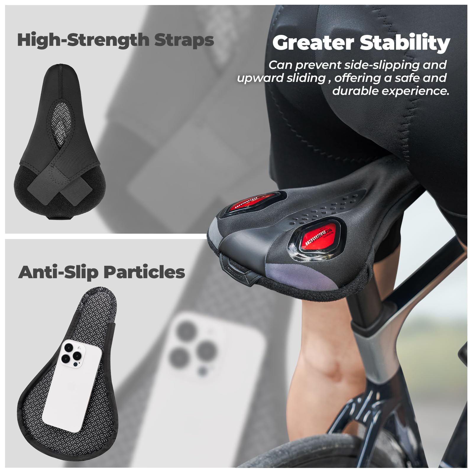 ROCKBROS Coprisella Gel Imbottito, Morbido Copri Sellino Con Cuscino Memory Foam, Adatto a MTB, Bici da Strada, City Bike Con Copertura Impermeabile